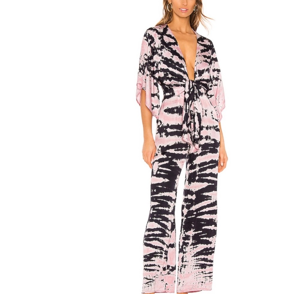 YFB Pink & Navy TieDye “Breezy” Jumpsuit NWT